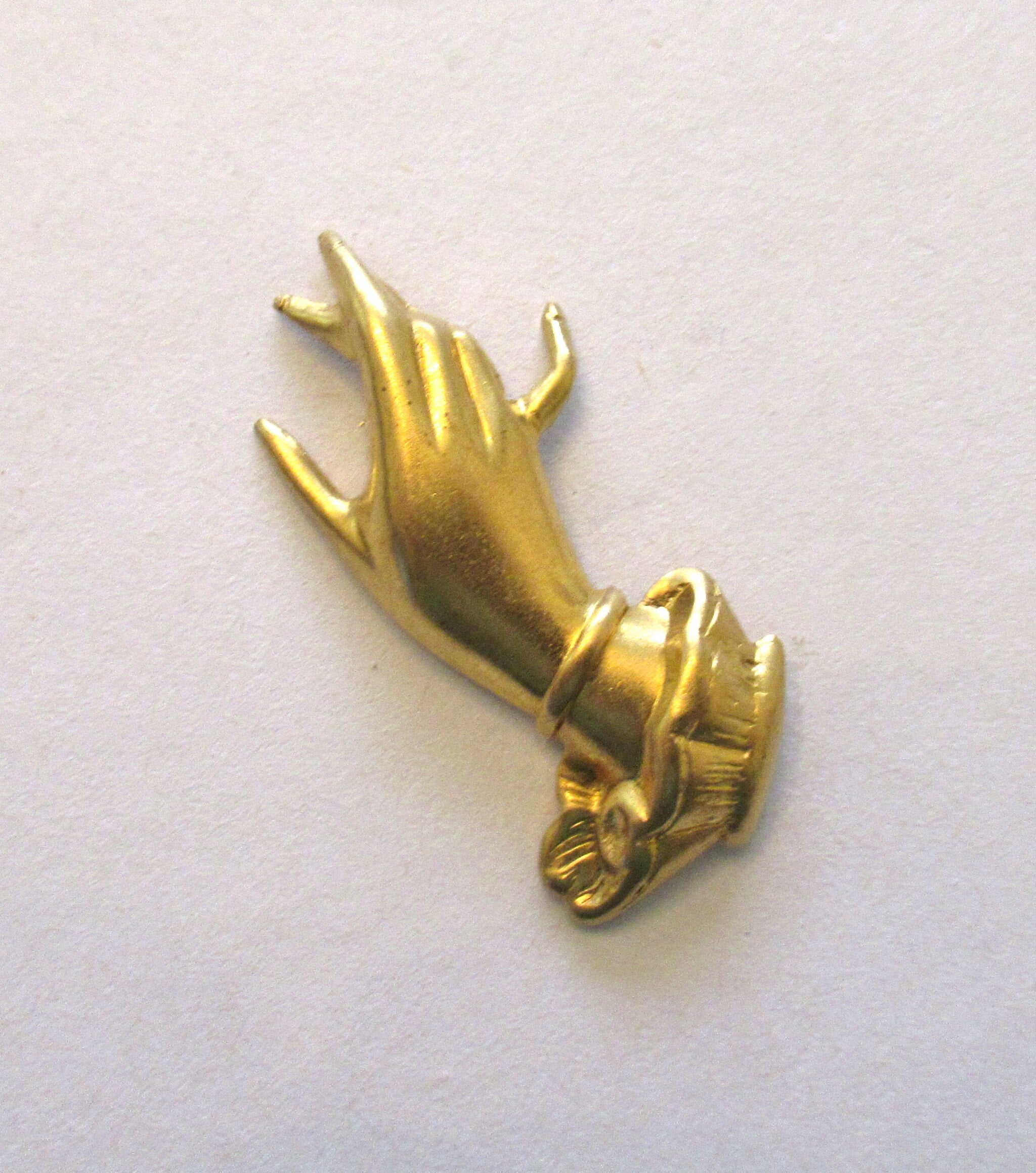 4 Victorian hand raw brass stampings - pendants - charms - ornaments 1.25" in by .5" inches - made in the USA 5401