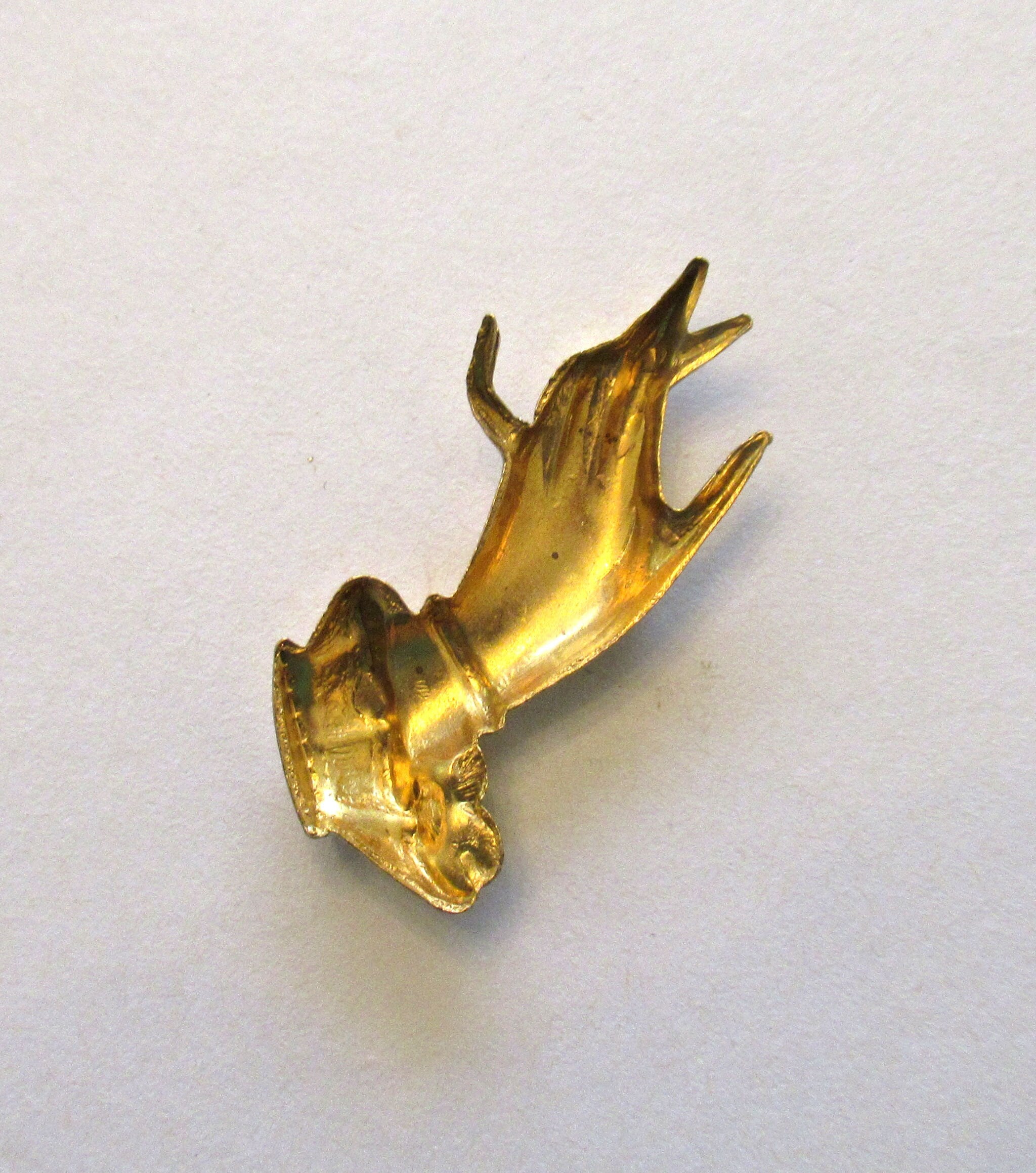 4 Victorian hand raw brass stampings - pendants - charms - ornaments 1.25" in by .5" inches - made in the USA 5401