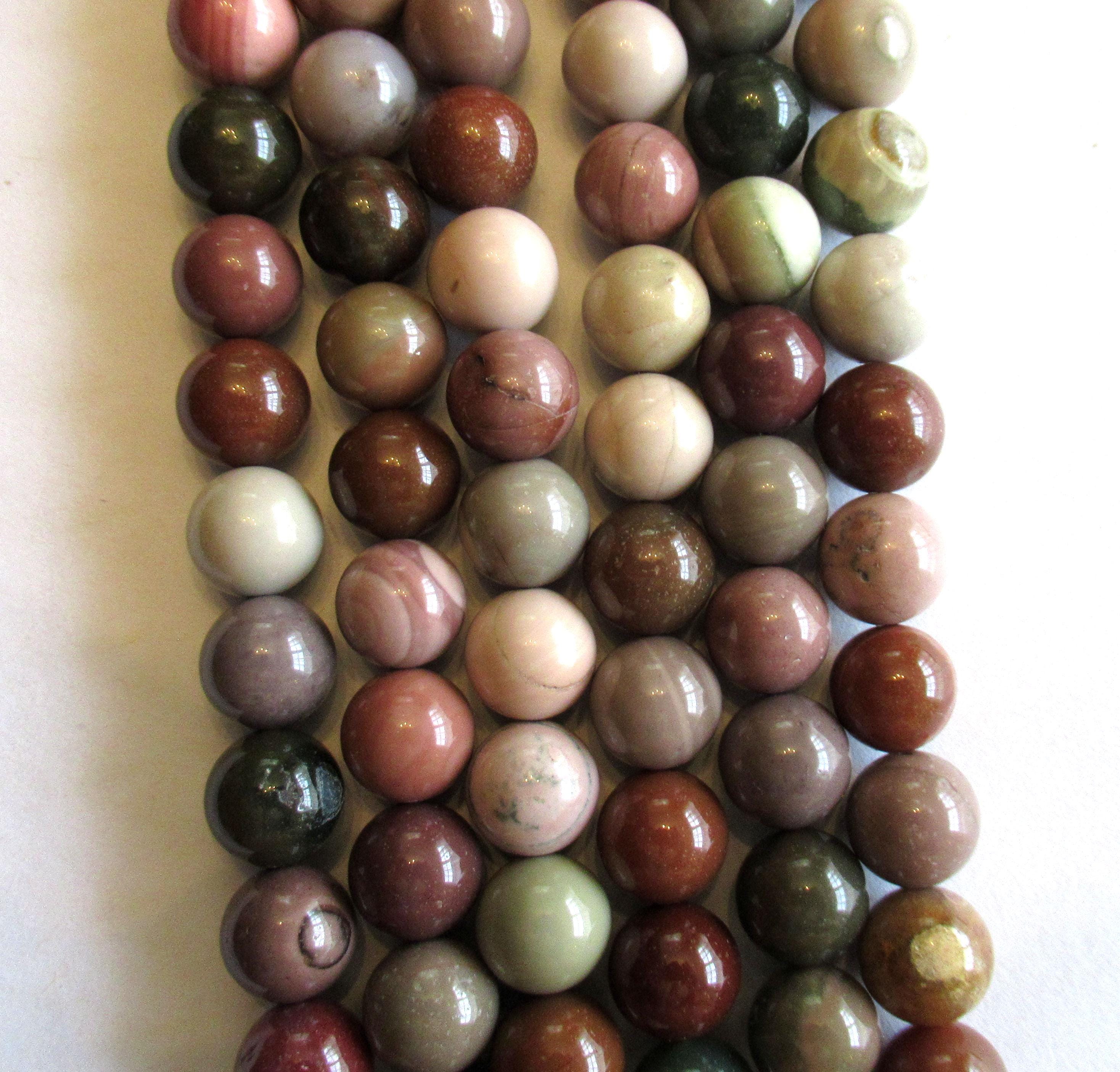 Mexican Imperial Jasper beads - 8mm - smooth round druk beads - semiprecious gemstone beads - natural - 49 beads - 15.5 inch strand - C00008