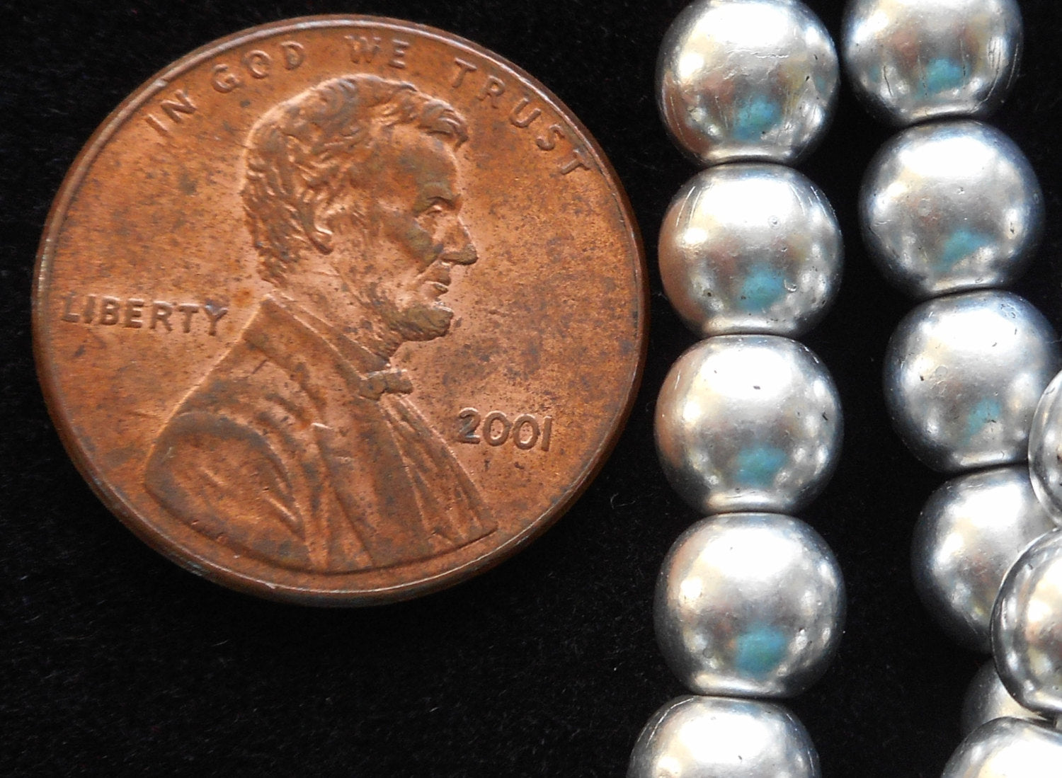 50 6mm Silver Czech glass druk beads, smooth round druks, 11150