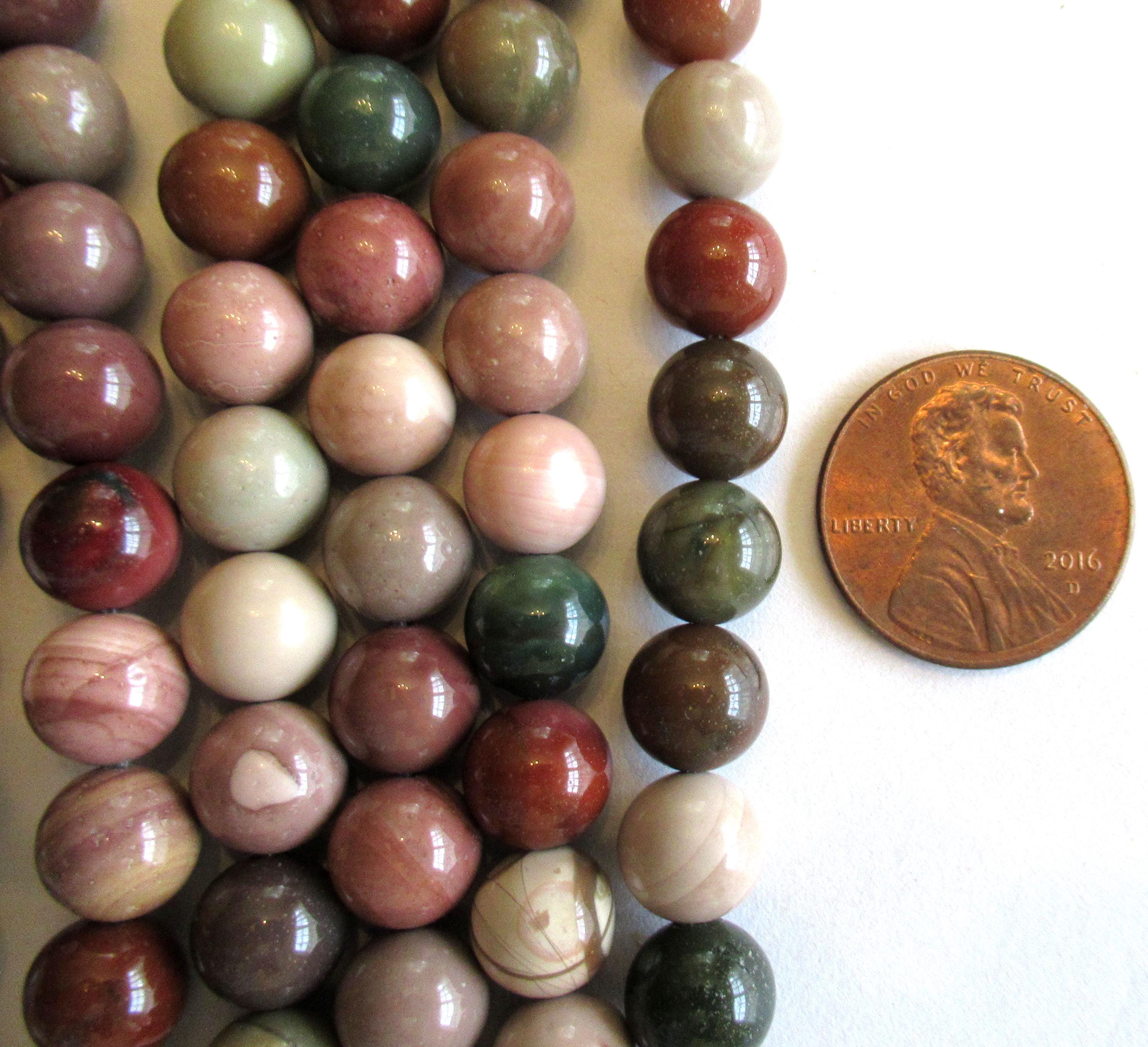 Mexican Imperial Jasper beads - 8mm - smooth round druk beads - semiprecious gemstone beads - natural - 49 beads - 15.5 inch strand - C00008