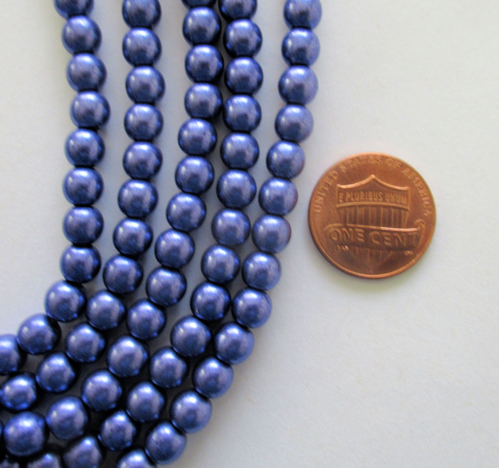 6mm Czech glass druks - saturated ultra violet - blue violet purple druks - C0037