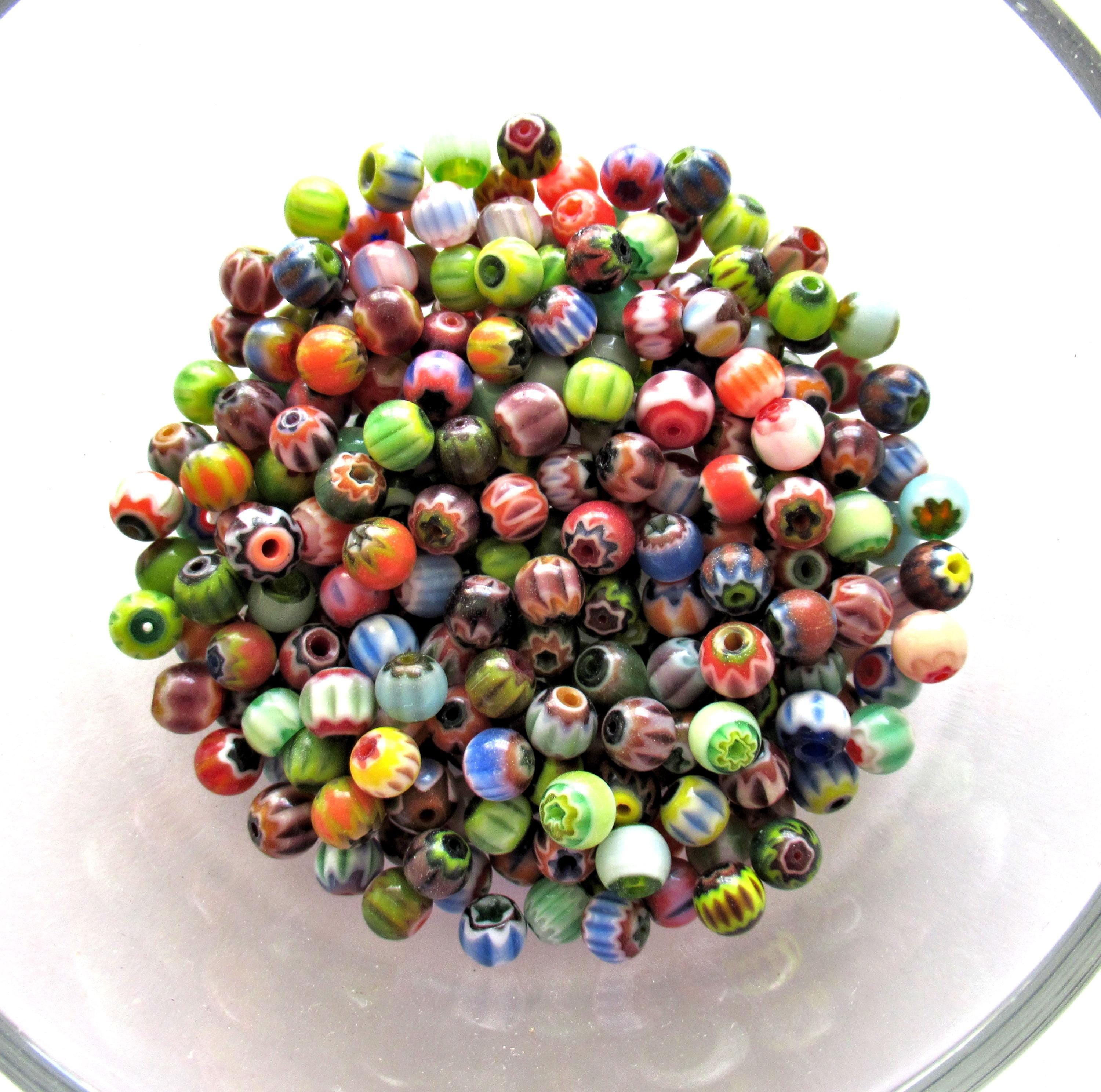 Chevron spacer bead mix - variety of multi-colored glass beads - 5mm to 6mm - 35 pieces - C00291