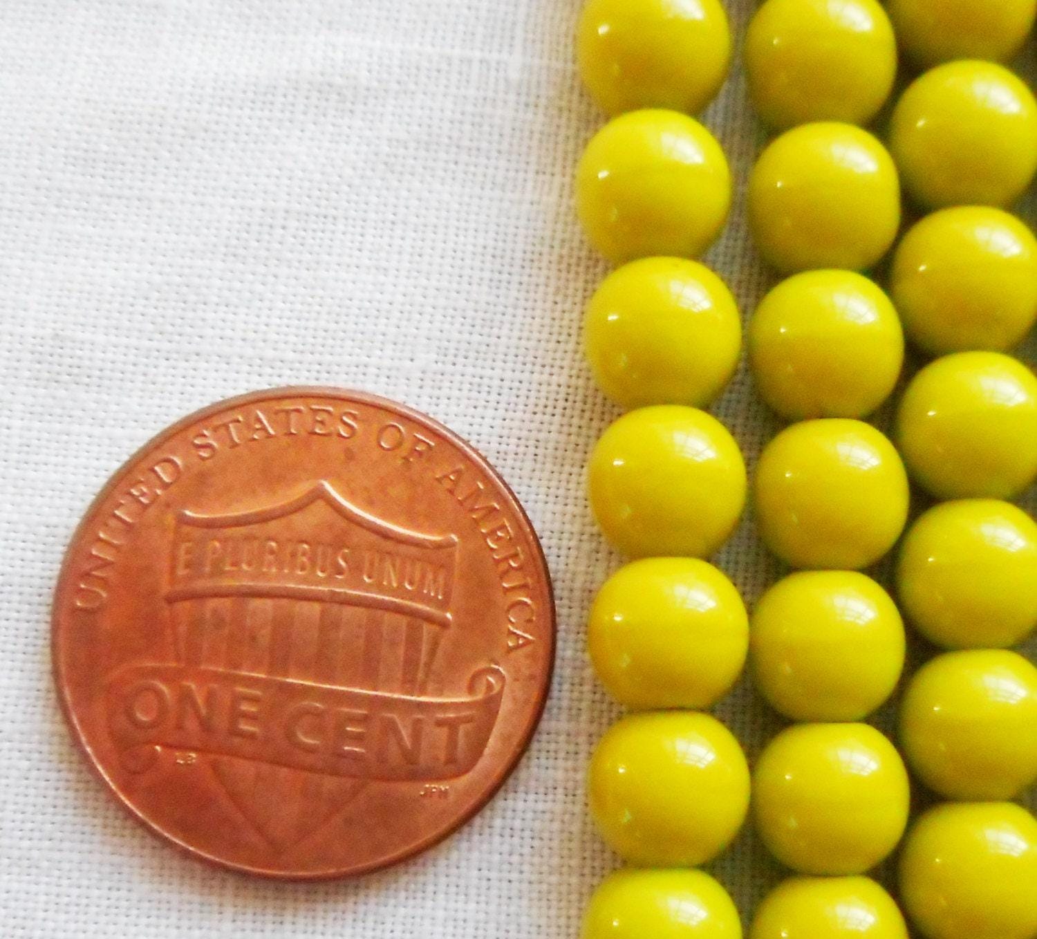 50 6mm Czech glass beads, druks, Opaque Olive Green smooth round druk beads C7750