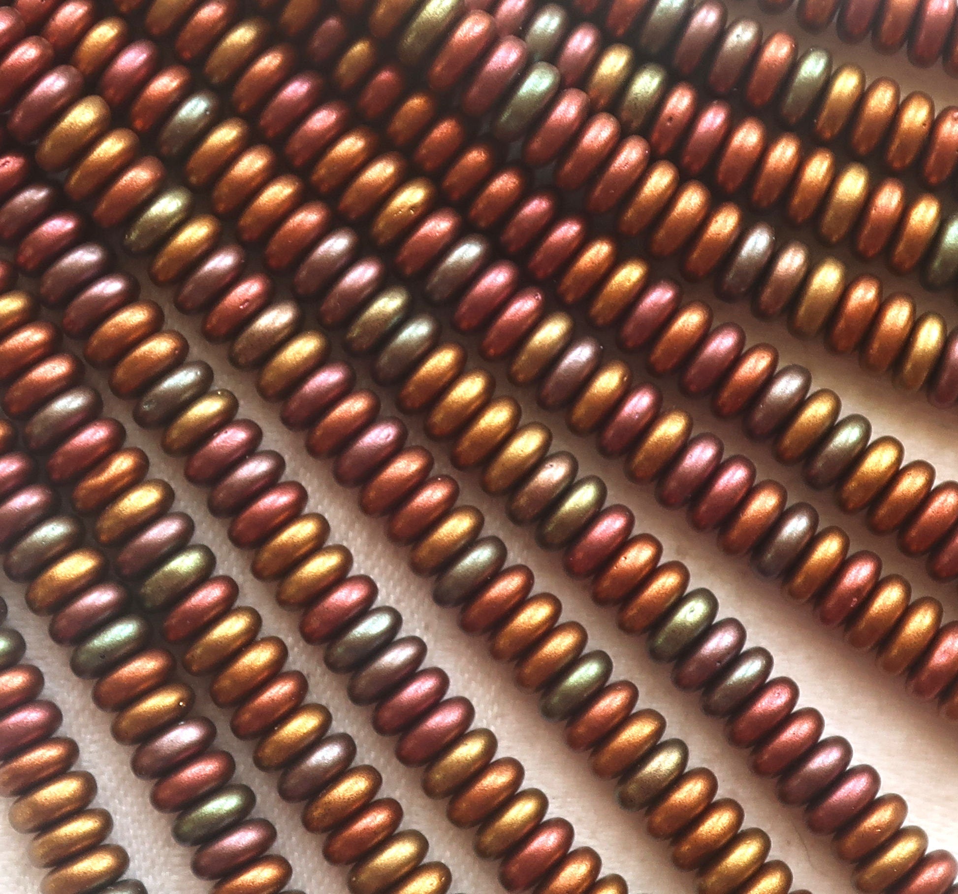 Lot of 50 6mm Czech glass rondelle beads, matte metallic bronze iris flat spacer, earthy, rusticc spacers or rondelles C2801