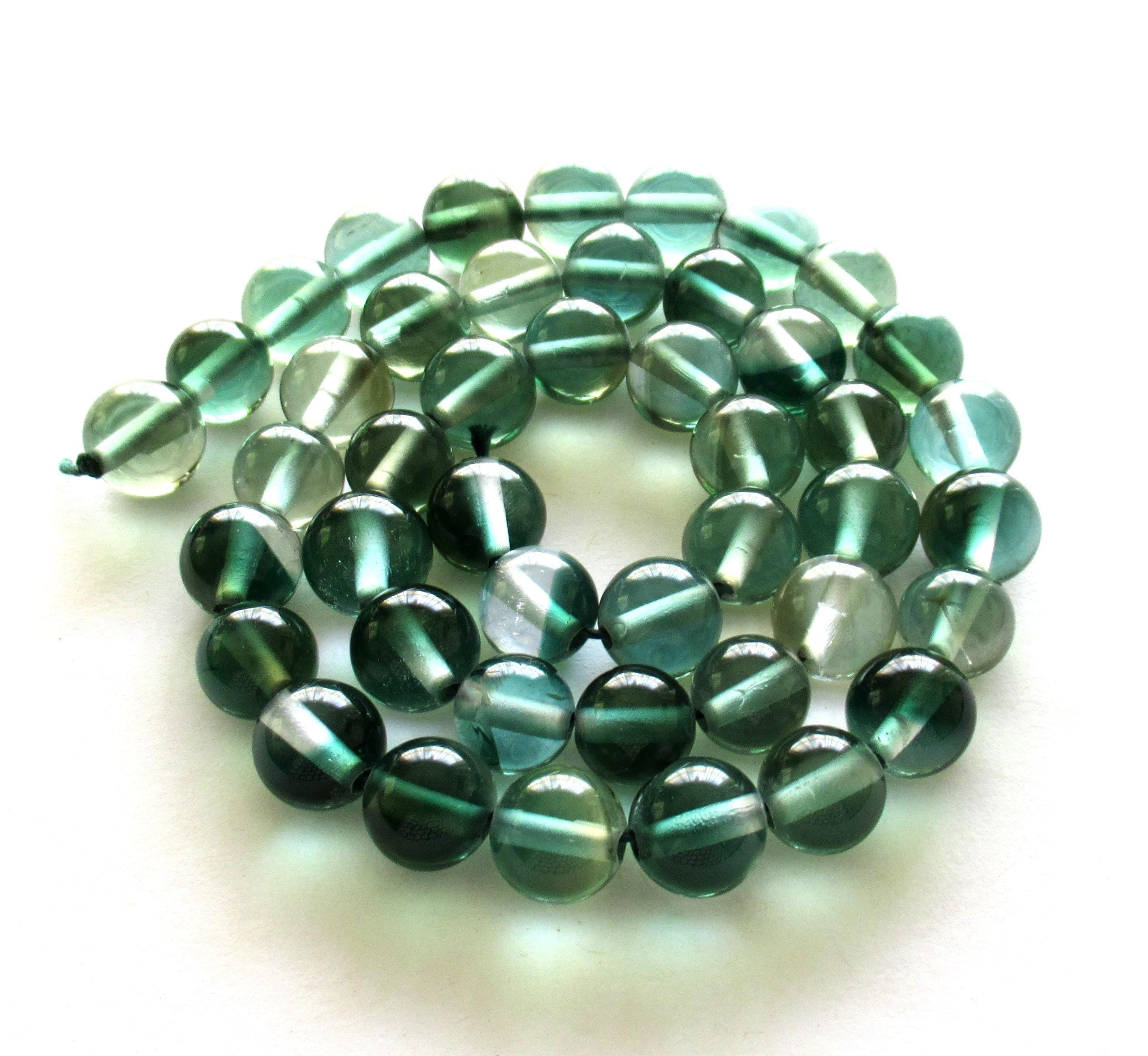 Green Quartz smooth round Beads - 10mm - semiprecious gemstone beads - 41 beads - 15.5 inch strand - 0000
