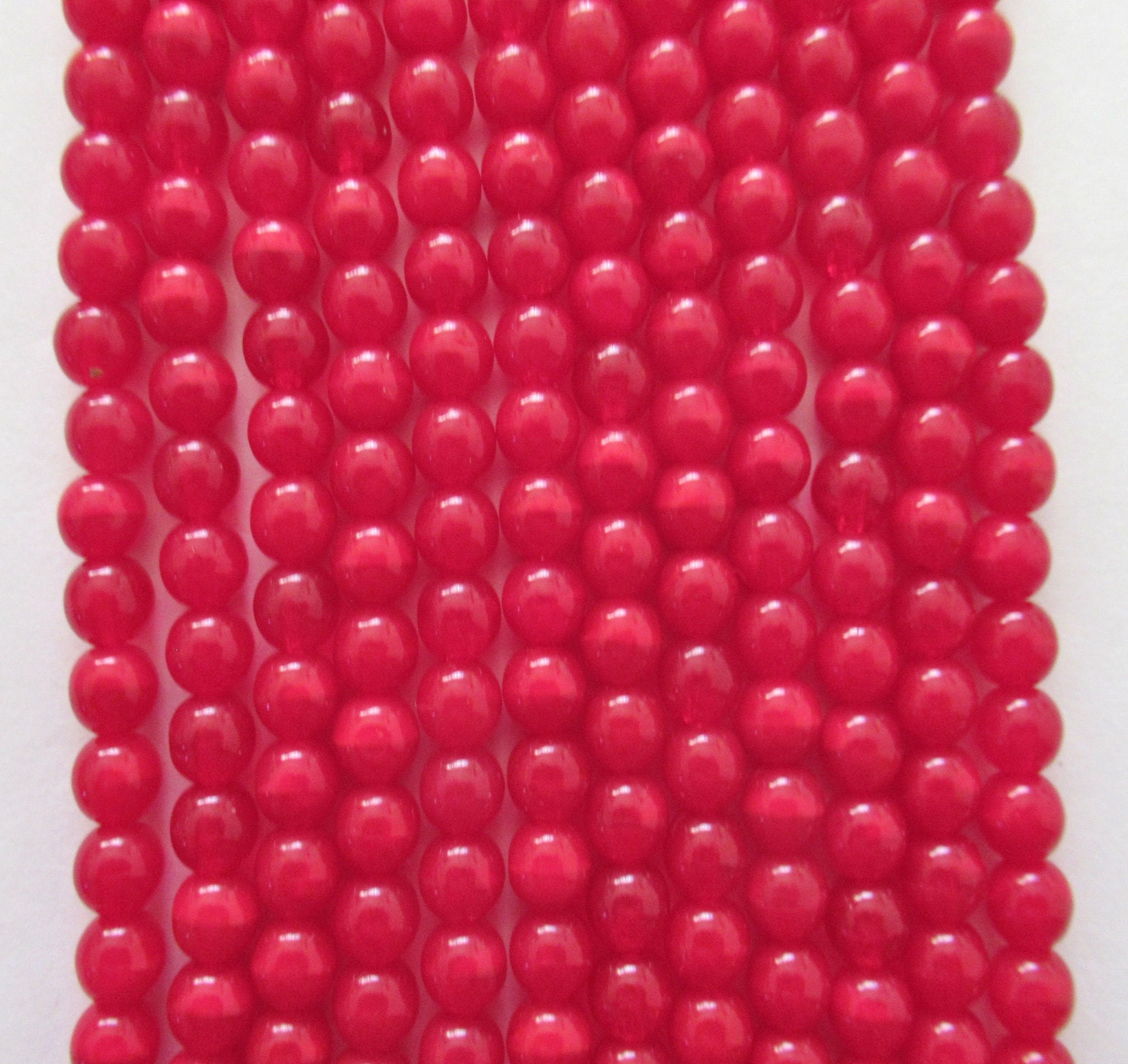 Fifty 6mm Czech glass druk beads - translucent oxblood red smooth round druks - C0048