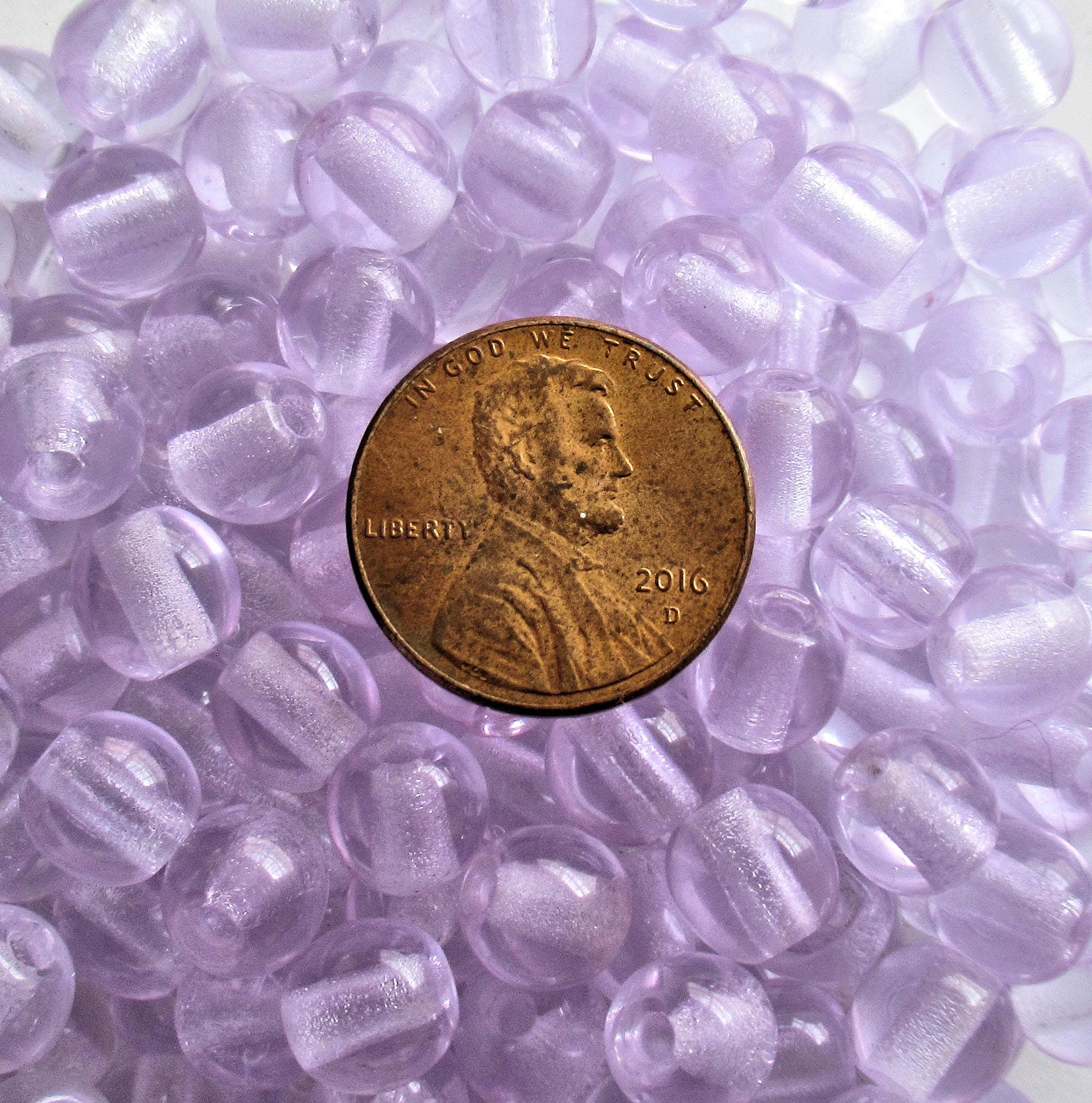 25 8mm Czech glass big hole beads - alexandrite purple or lavender smooth round druk beads with 2mm holes - C0094