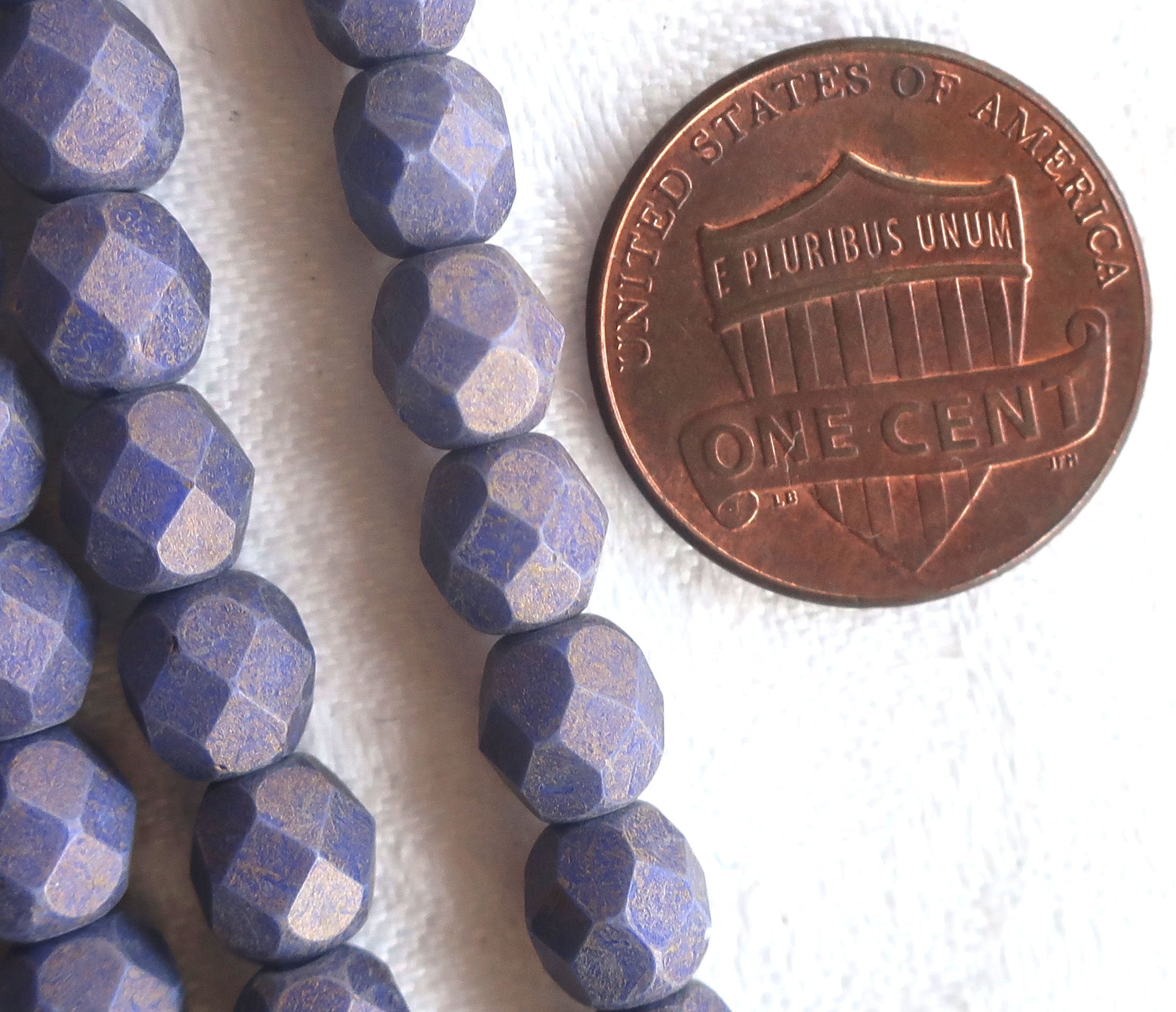 Lot of 25 6mm Czech glass beads, opaque amethyst, purple, Pacifica Elderberry, firepolished, faceted round beads C5701 - Glorious Glass Beads