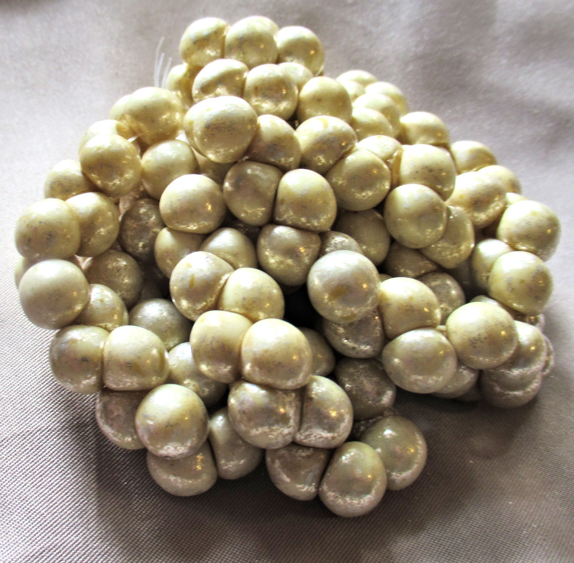 3 Blown Glass Matte Brown Mushroom Beads 1-1/8 ~ Czech Republic