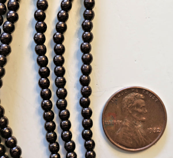 Lot of 100 3mm Dark Bronze Czech glass druks, smooth round dark brown druk beads C0601 - Glorious Glass Beads