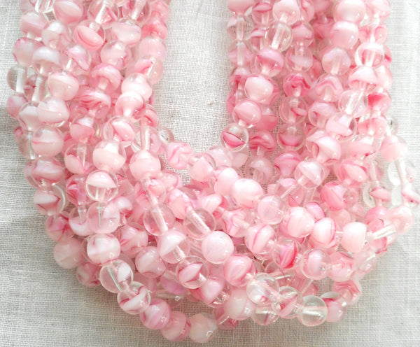 50 6mm Light Pink Crystal Czech glass round druk beads,C01150