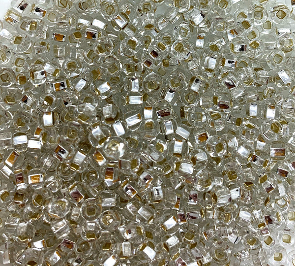24 grams Czech glass seed beads - 6/0 cyrstal silver lined Preciosa Rocaille seed beads - C0095
