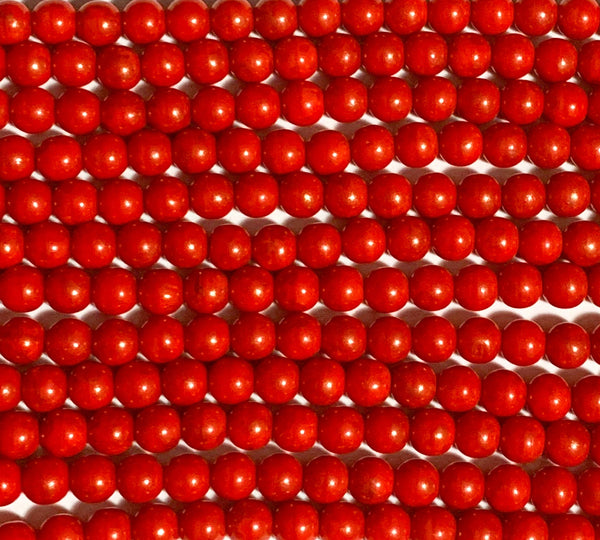 Lot of 50 6mm Czech glass druks, luster iris red smooth round druk beads C0056