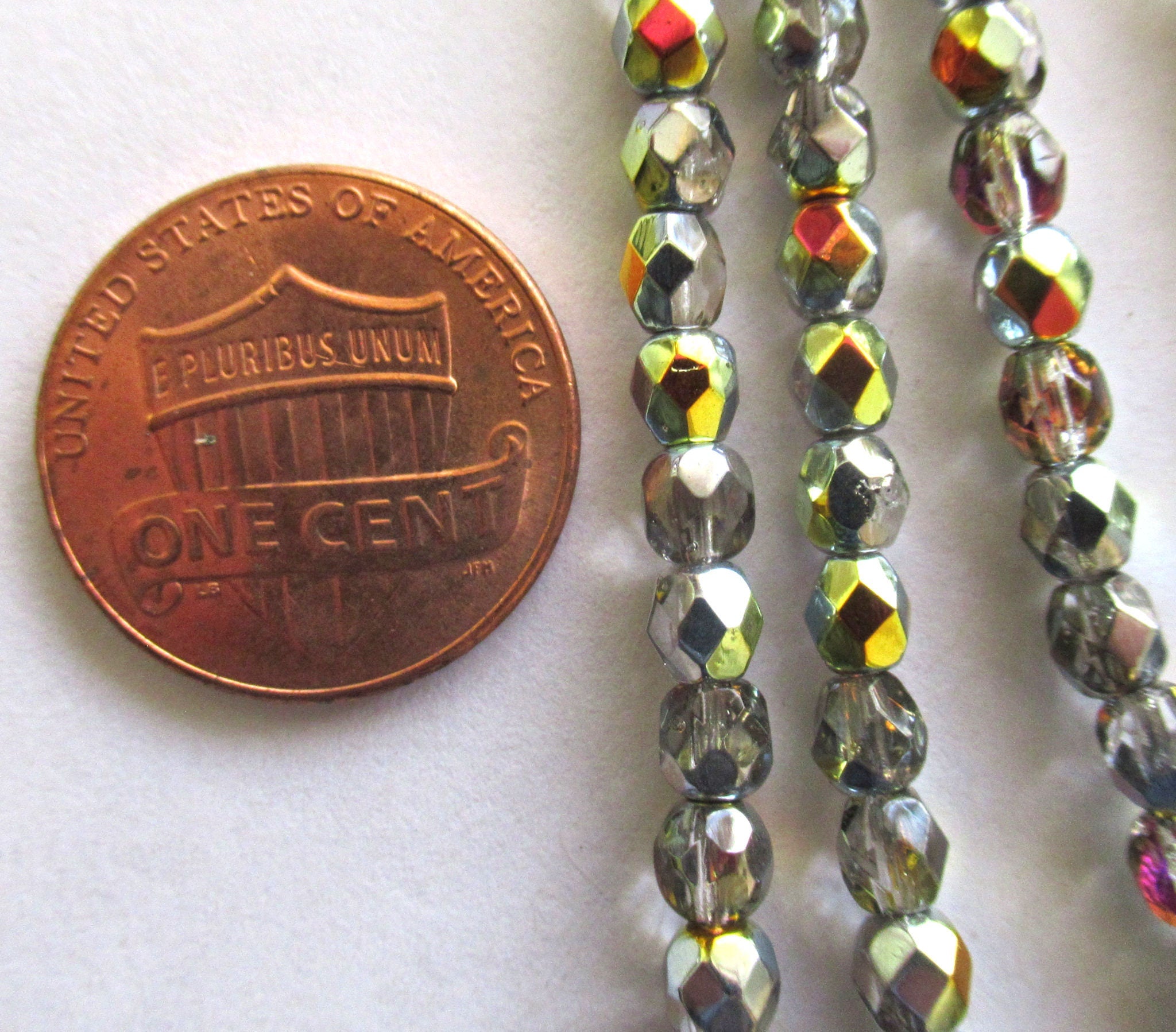 50 4mm Czech glass faceted fire polished beads - Crystal Marea beads C0026