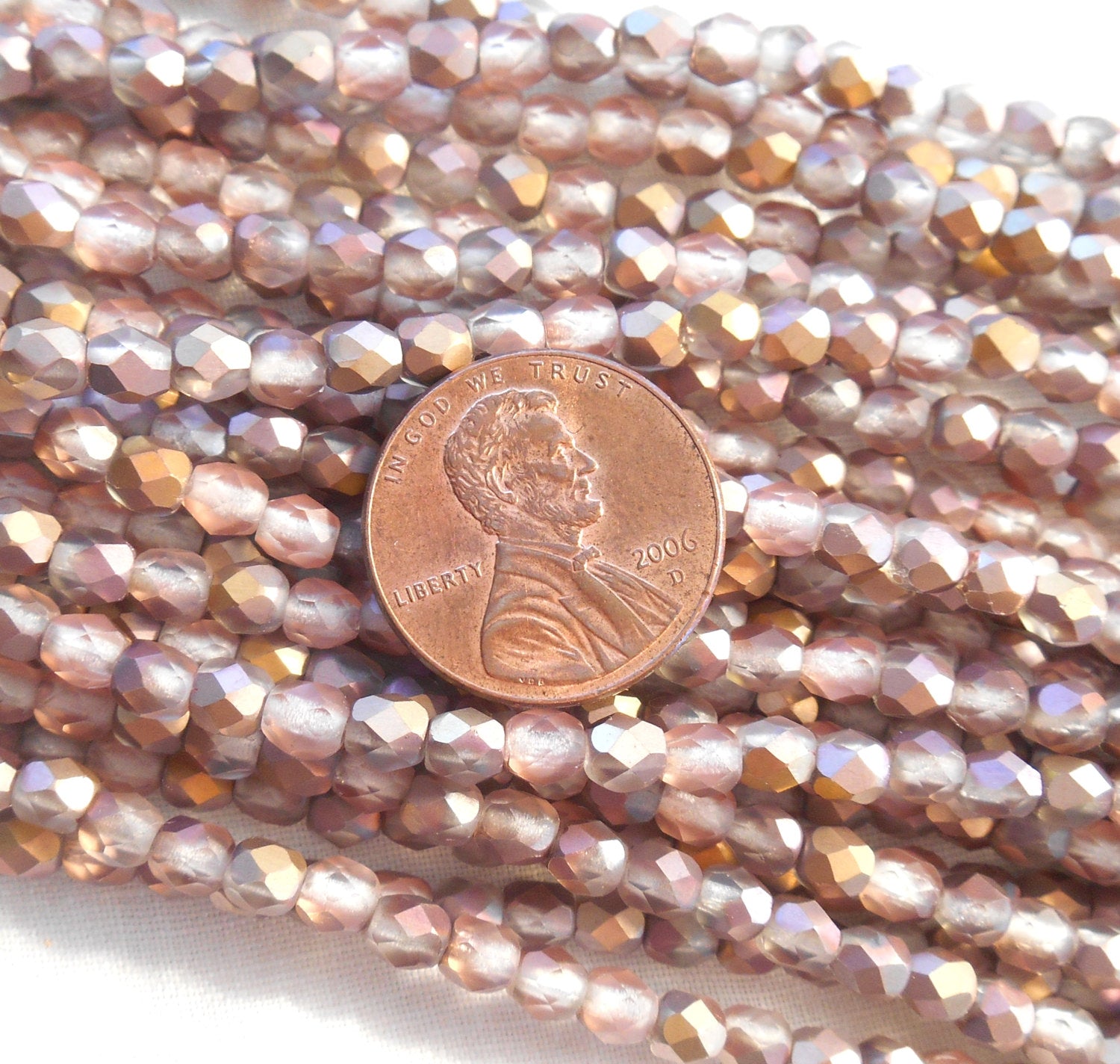 50 4mm Matte Apollo Gold Czech glass beads, fire polished, faceted round beads, C5550