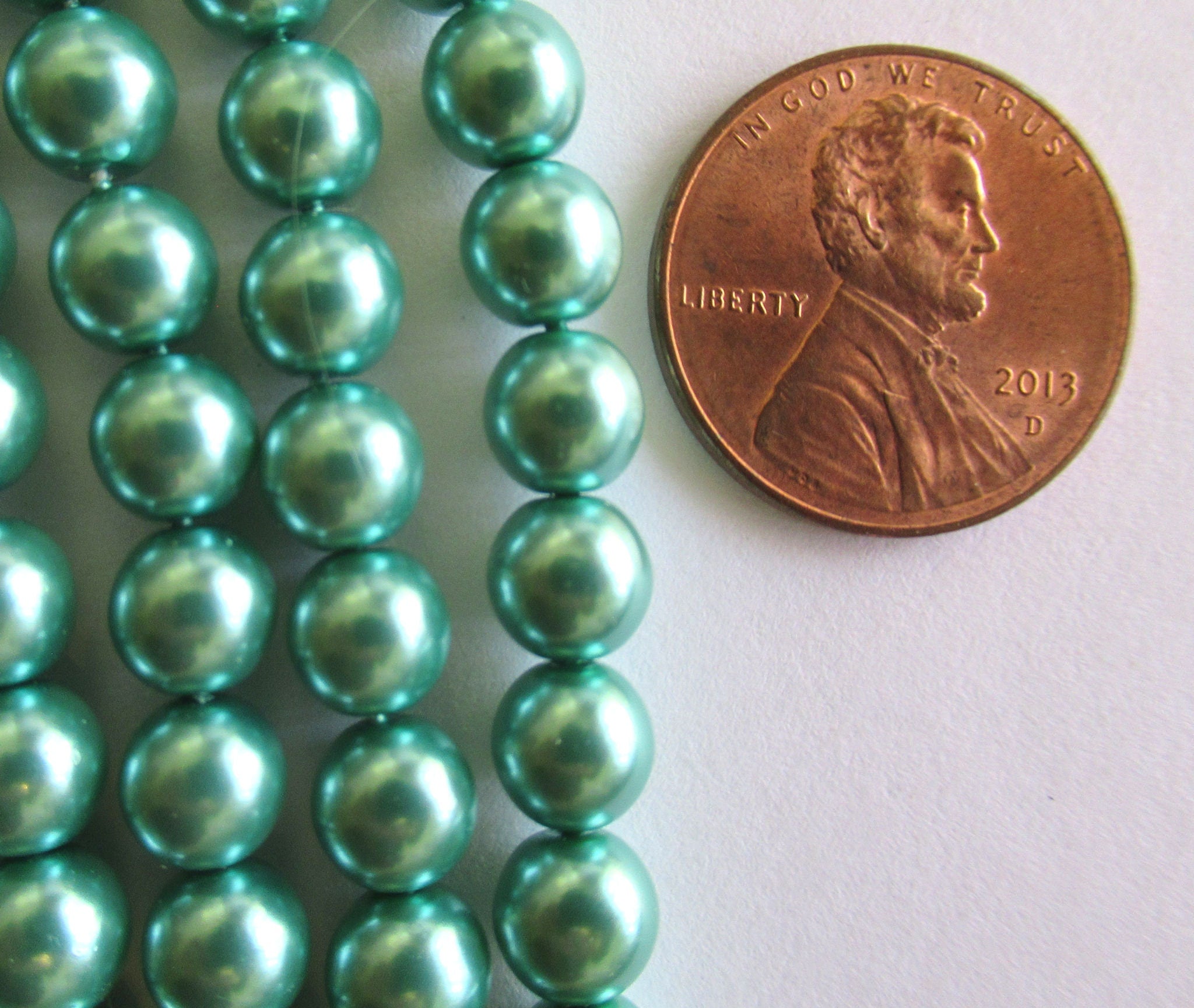 50 6mm blue Czech Preciosa glass pearl druk beads - Indian sapphire or aqua blue smooth round glass pearls C0095
