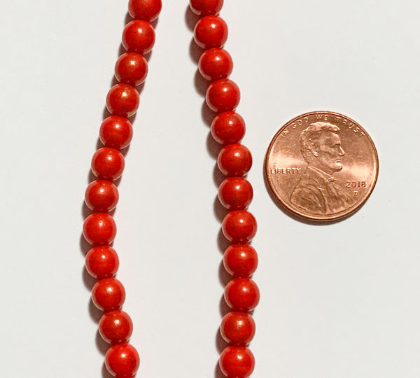 Lot of 50 6mm Czech glass druks, luster iris red smooth round druk beads C0056