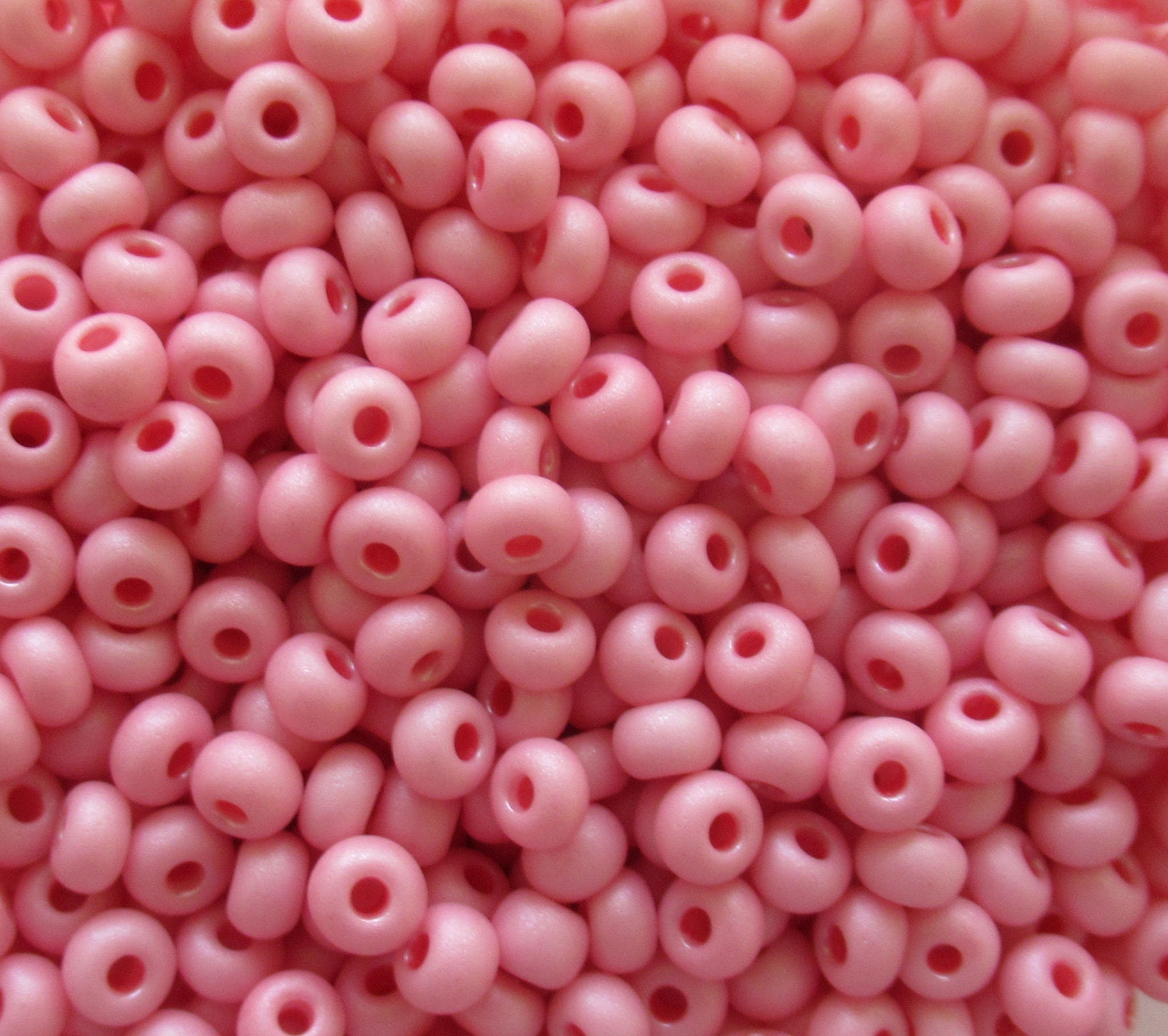 24 grams Czech glass Preciosa Rocaille 6/0 seed beads - opaque matte baby  pink pearl size 6 seed beadsl - 4mm spacer beads C00201