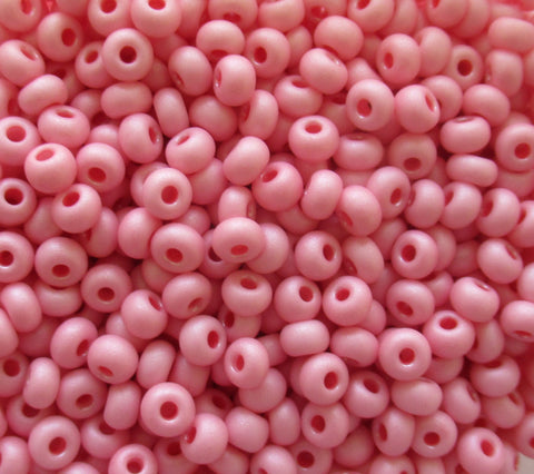 24 grams Czech glass Preciosa Rocaille 6/0 seed beads - opaque matte baby pink pearl size 6 seed beadsl - 4mm spacer beads C00201