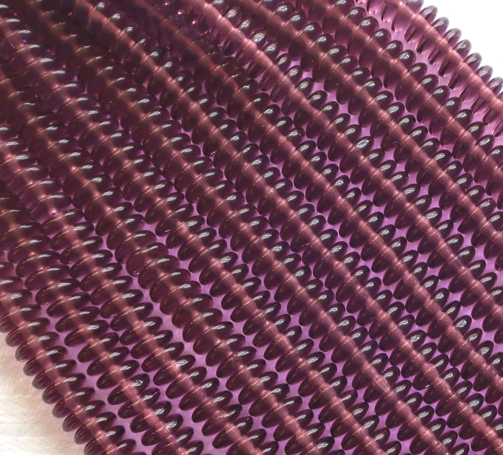 Lot of 50 6mm Czech glass rondelle beads, transparent amethyst - purple flat spacers or rondelles C8601 - Glorious Glass Beads