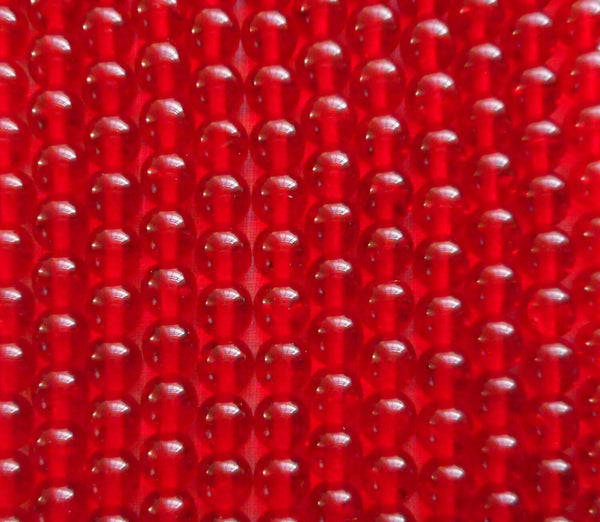 Lot of 50 6mm Czech glass druks, Siam Ruby Red smooth round druk beads C0008