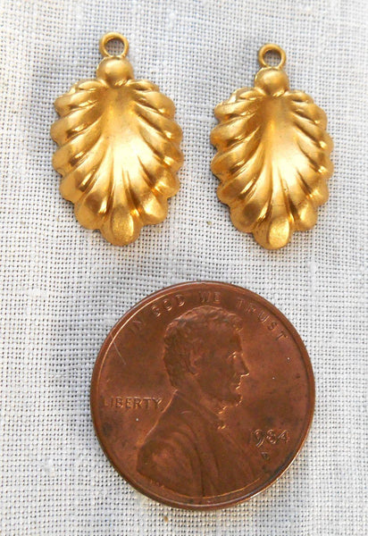 Two Raw Brass Stampings, Victorian dangles, charms, earrings 19mm x 12mm, made in the USA, C3602 - Glorious Glass Beads