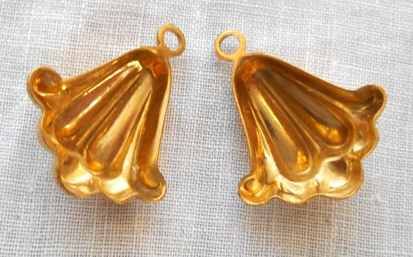 Two Raw Brass Stampings, Victorian dangles, charms, earrings 24mm x20mm, made in the USA, C6802 - Glorious Glass Beads