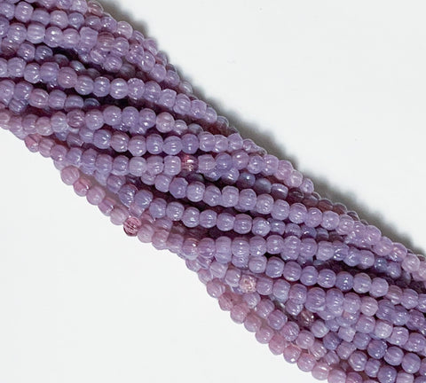 Lot of 100 3mm milky purple amethyst melon beads, Czech pressed glass beads C0221