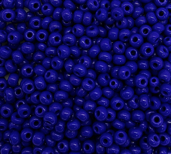 24 grams Czech glass seed beads - 6/0 opaque royal blue Preciosa Rocaille seed beads - C0691