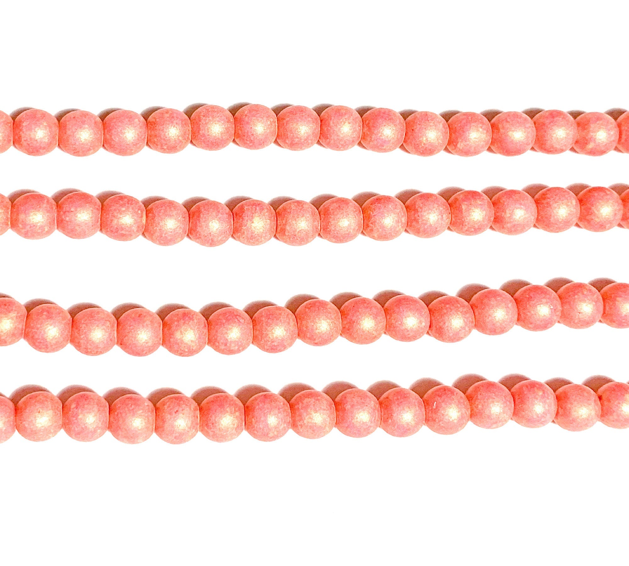 50 6mm Czech glass beads - Pacifica watermelon pink druks - smooth round druk beads C0031