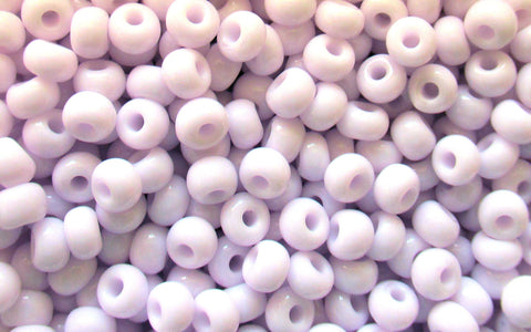 24 grams opaque light pastel pink Czech glass 6/0 seed beads - size 6 Preciosa Rocaille 4mm spacer beads C