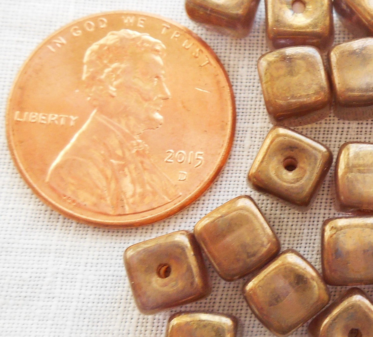 Lot of 25 Lumi Brown Cube Beads, 5 x 7mm Czech glass beads, C6225 - Glorious Glass Beads