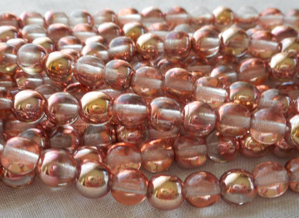 Fifty 6mm Czech glass Apollo Gold druk beads, C3750 - Glorious Glass Beads