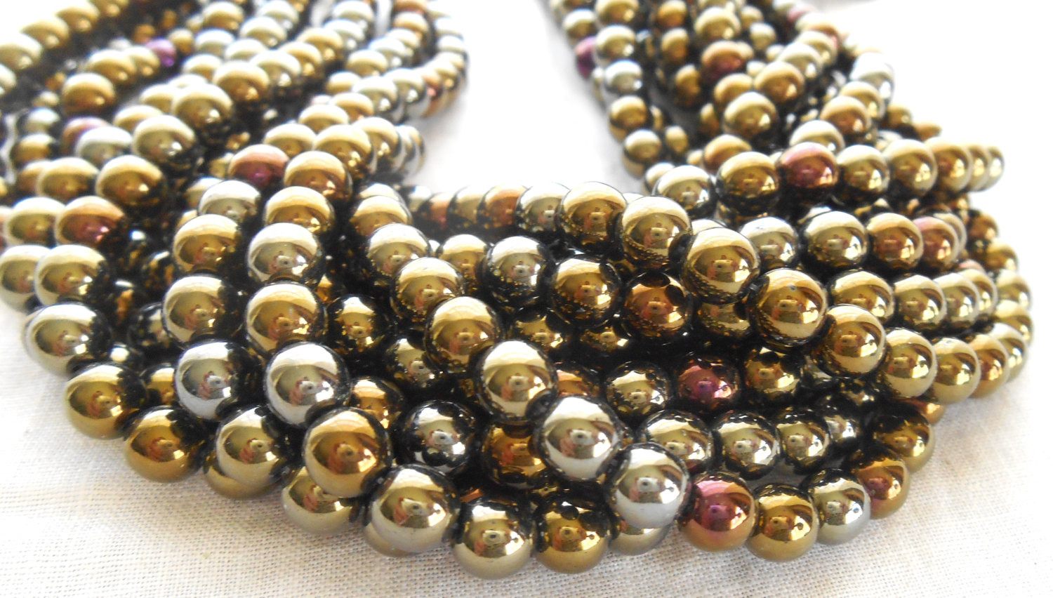 Fifty 6mm Czech Brown Iris, druk pressed glass beads, C1750 - Glorious Glass Beads