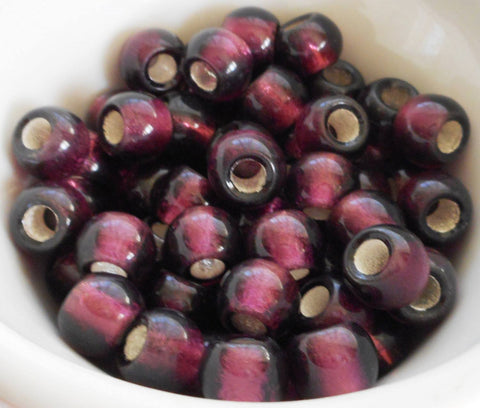 Round 12mm Dark Amethyst large glass big 4.5mm holes, Pandora, European, Sold by the piece, C1901 - Glorious Glass Beads