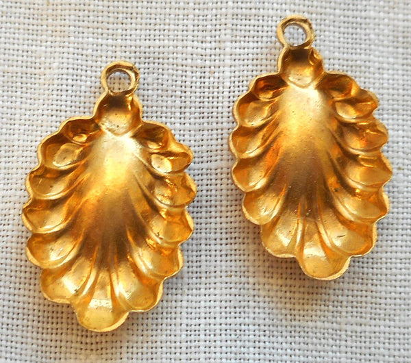 Two Raw Brass Stampings, Victorian dangles, charms, earrings 19mm x 12mm, made in the USA, C3602 - Glorious Glass Beads