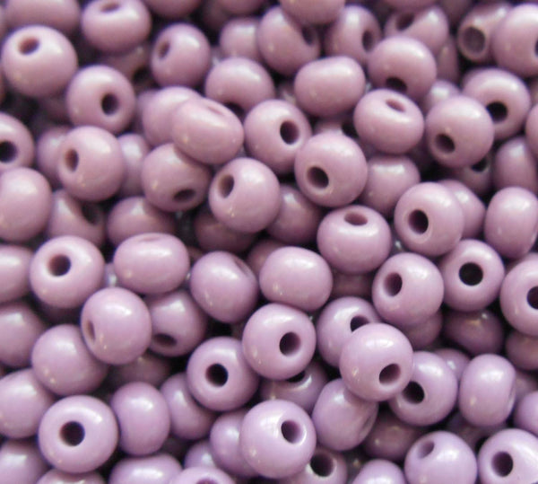 Pkg of 24 grams Light Purple,Opaque Czech Glass 6/0 glass seed beads, size 6 Preciosa Rocaille 4mm spacer beads, big hole, C3924 - Glorious Glass Beads