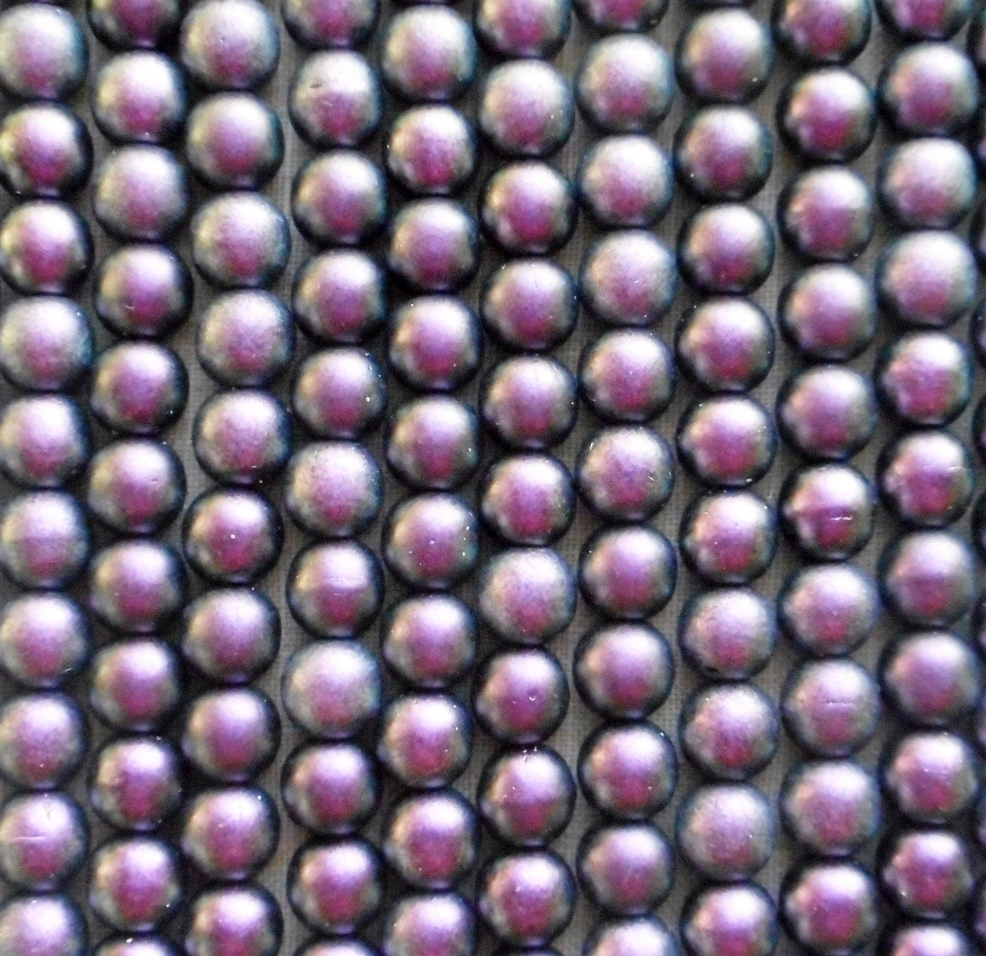 Fifty 6mm Czech glass beads, Polychrome Orchid Aqua, Matte Purple, Lavender smooth round druk beads C34101 - Glorious Glass Beads