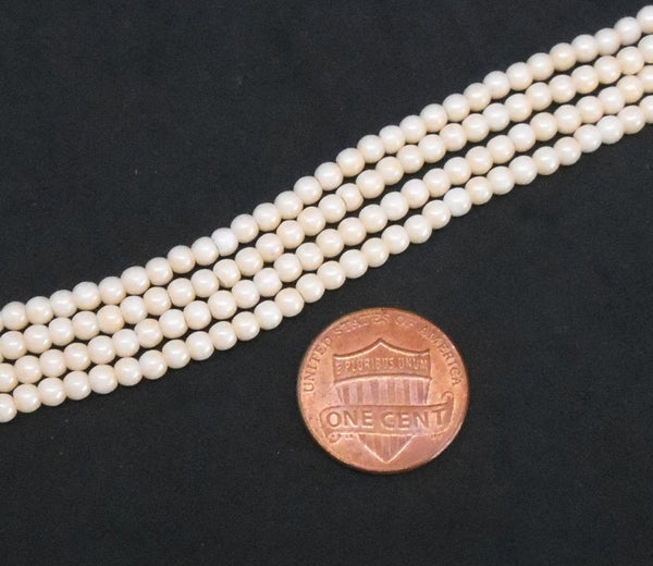 Fifty 3mm Czech glass opaque champagne luster smooth round beads, C0550 - Glorious Glass Beads