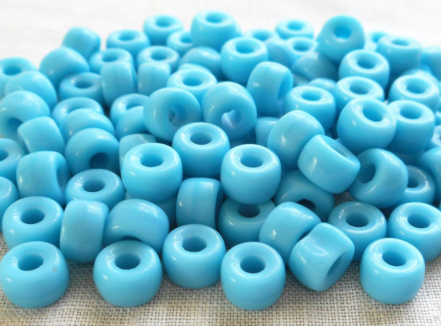 6mm Round Glass Beads - Opaque Blue Turquoise - 50 Beads