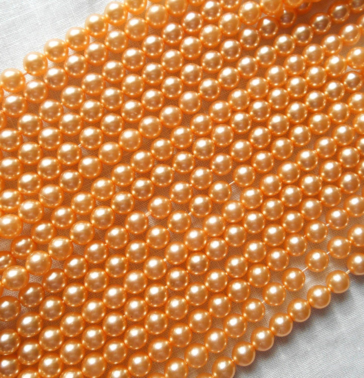 Bead Binge Supply - Beads - Dark orange pearl resin round tube