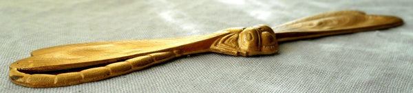 One large raw brass stamping, art nouveau, deco dragonfly, pendant, charm, connector, 3.56" by .75" inches, made in the USA, C70101 - Glorious Glass Beads