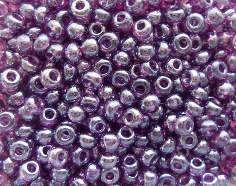 Pkg of 24 grams Purple, Luster Czech 6/0 large glass seed beads, size 6 Preciosa Rocaille 4mm spacer beads, big hole, C4824 - Glorious Glass Beads