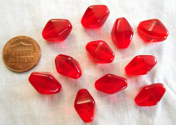 Ten light Garnet, Ruby, Siam red chunky lantern or tube Czech glass beads, 16 x 13mm, C7310 - Glorious Glass Beads